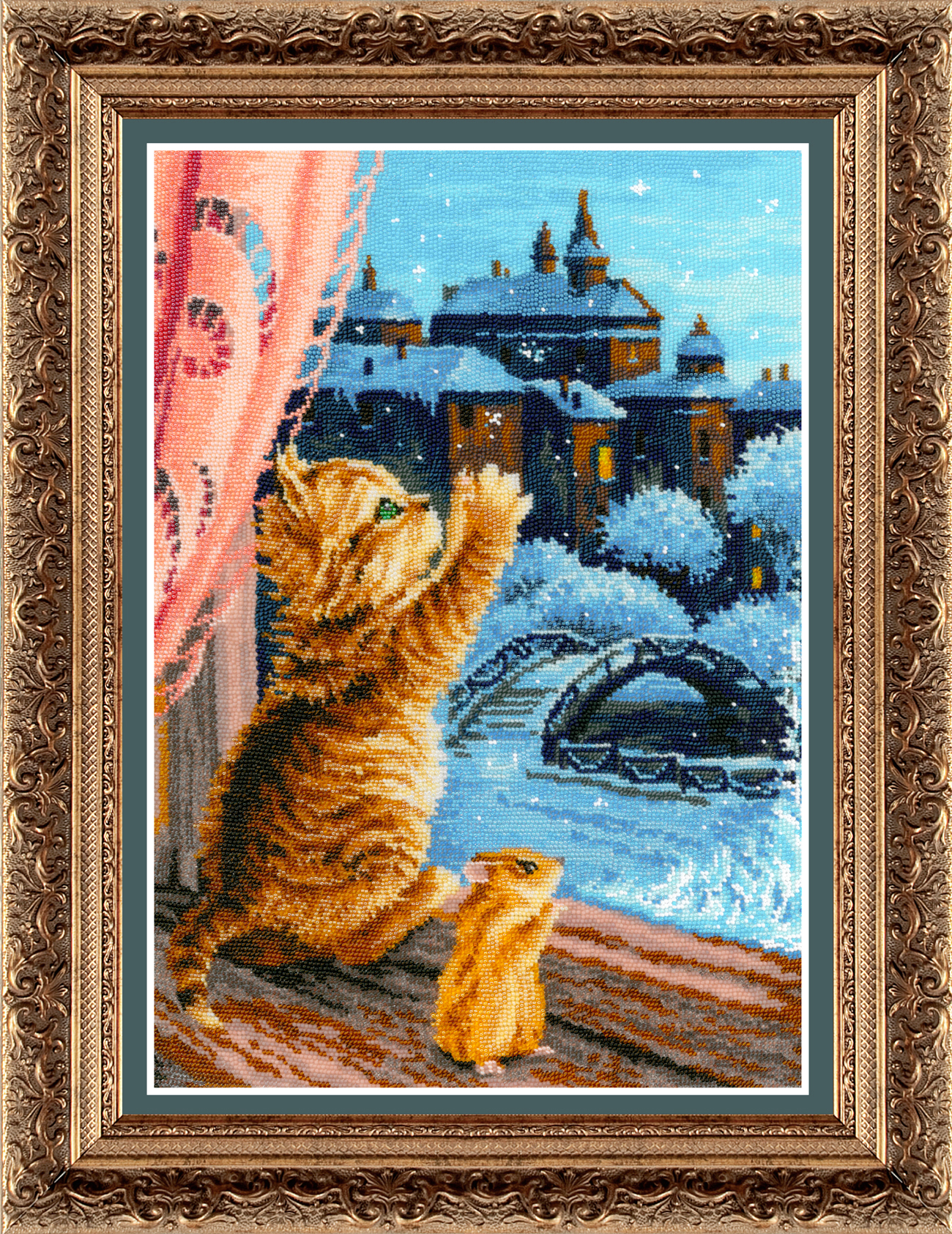 Набор для вышивания Золотые Ручки Ж Лунный кот купить в интернет-магазине Бабушкино ремесло!