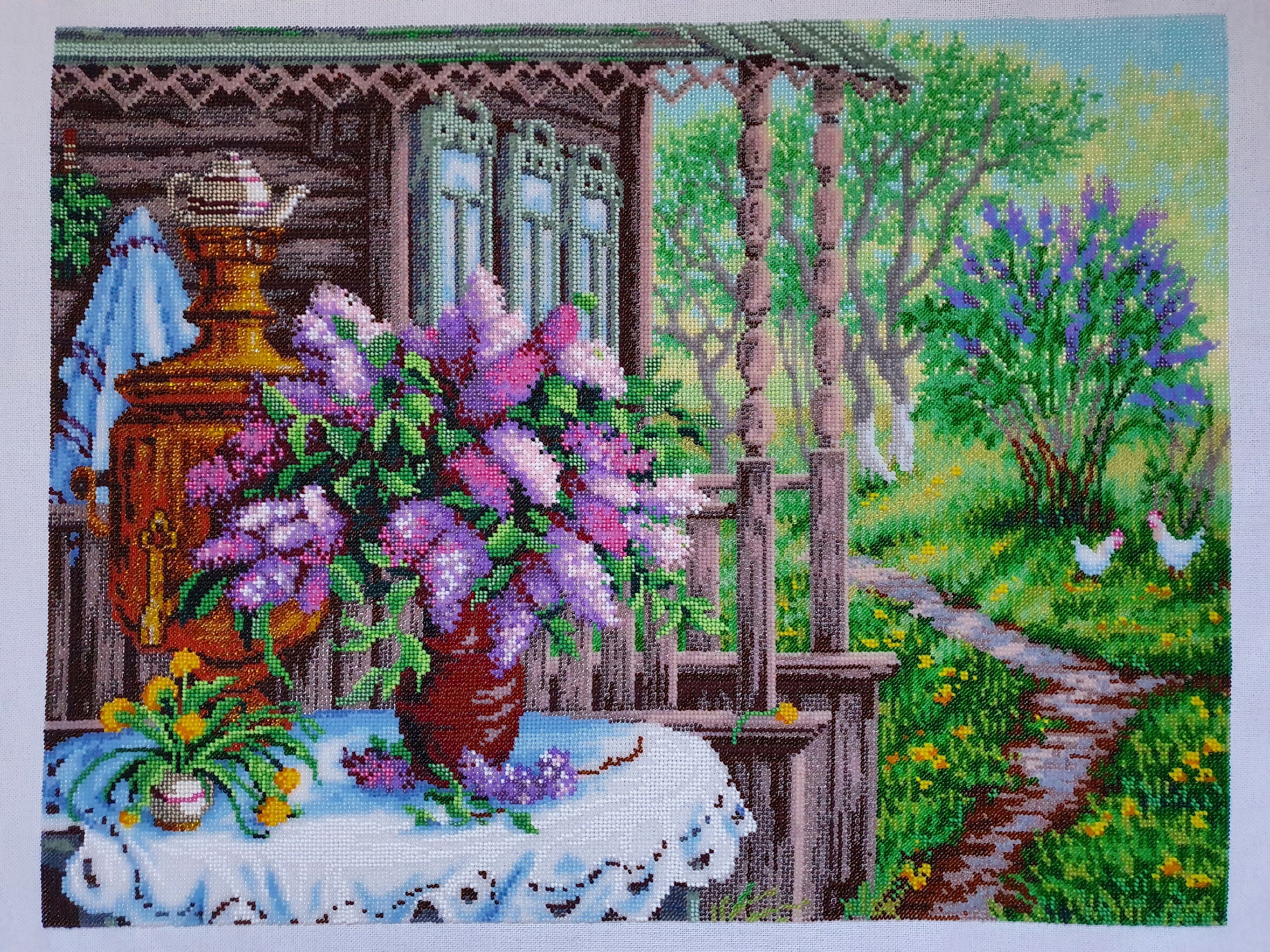 Отзыв о наборе для вышивания бисером "Домик окнами в сад"