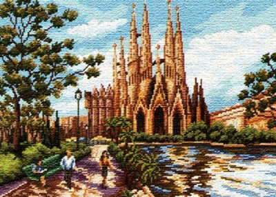 Индивидуальный подбор бисера по схеме ЧМ Ц-118 "Барселона. Вид на собор Святого Семейства"